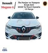 Renault Megane 4 Ön Panjur ve Tampon Krom Seti 13 Parça (2020 ve Sonrası) Paslanmaz Çelik thumbnail 1