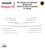 Renault Megane 4 Ön Panjur ve Tampon Krom Seti 13 Parça (2020 ve Sonrası) Paslanmaz Çelik thumbnail 3