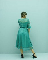 1076 Mint Midi Boy Dantelli Abiye - 4