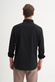 Cazador Regular Fit Erkek Uzun Kollu Gömlek Siyah 23085 thumbnail 3