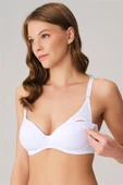 Balensiz Lohusa Önden Açılan Yumuşak Süngerli Beyaz Emzirme Sütyeni thumbnail 1