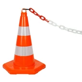 Plastik Zincir 1.5 Mt Uyarı Yönlendirme Kırmızı Beyaz Dayanık Güvenlik İşaretleme Sınır Belirleme thumbnail 2