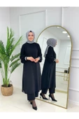 Kadın Tesettür 2'Li Takım Krep Kumaş Tunik&Pantolon - 4