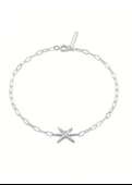 Yıldız Figürlü 925 Ayar Zirkon Taşlı Zincir Kadın Gümüş Bileklik - 1