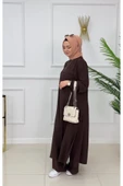 TESETTÜR ELBİSE BİLEK BOY UZUN ELBİSE PANTALON TAKIMI TESETTÜR TAKIM - 12