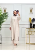 Kadın Tesettür Triko Takım, Pantolon&Tunik - 6