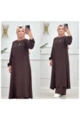 TESETTÜR ELBİSE BİLEK BOY UZUN ELBİSE PANTALON TAKIMI TESETTÜR TAKIM - 9