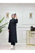 TESETTÜR ELBİSE BİLEK BOY UZUN ELBİSE PANTALON TAKIMI TESETTÜR TAKIM - 5