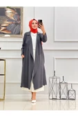 Tesettür Kap Önü Açık Ceket Yaka Detaylı thumbnail 9