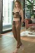 AmoraSecret AmoraSecret Balenli Destekli Dolgulu Parlak Baskılı Dantelli Büstiyer ve Pantolon Pijama Takım (4176) - 2