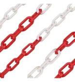 Plastik Zincir 1.5 Mt Uyarı Yönlendirme Kırmızı Beyaz Dayanık Güvenlik İşaretleme Sınır Belirleme thumbnail 5