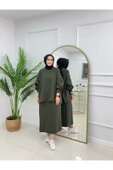 Kadın Tesettür Takım 2'Li Takım Etek & Tunik İnce Triko - 5