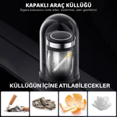 Polham Premium Araç Küllük,Su Geçirmez, Led Işıklı, Koku Önleyici, Kapaklı, Yıkanabilir, Su Geçirmez thumbnail 3