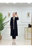 Kadın Tesettür 3'Lü Takım Hırka & Pantolon & Kısa Kollu İçlik - 2