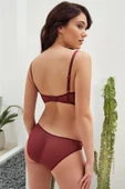 AmoraSecret AmoraSecret Balenli Destekli Dolgulu Yaka Detaylı Fermuarlı Dantelli Büstiyer Sütyen ve Slip Takım - 3