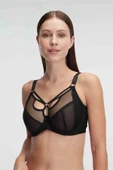 AmoraSecret AmoraSecret Tüllü Balenli Desteksiz Dolgusuz Yaka Detaylı Toparlayıcı Küçültücü Sütyen - 1