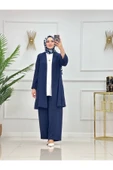Kadın Tesettür 3'Lü Takım Ceket & Pantolon &Sıfır Kollu İçlik - 4