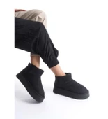 Kalın Taban İçi Kürklü Kısa Bot SİYAH thumbnail 1