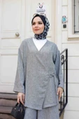 Kadın Tesettür Takım 2'Li Kimono & Pantolon Takımı - 9