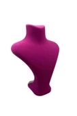 Londra Model Süet Kumaş Fujya Renk 28/ 22 Cm Kolye Sergileme Mankeni thumbnail 4