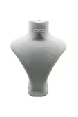 Londra Model Süet Kumaş Gri Renk 28/ 22 Cm Takım Kolye-küpe-yüzük Sergileme Mankeni thumbnail 2