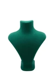 Londra Model Süet Kumaş Yeşil Renk 22/18 Cm Kolye Sergileme Mankeni thumbnail 2