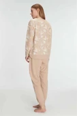 AmoraSecret AmoraSecret Jakarlı Uzun Kol V Yaka Pijama Takımı - 4