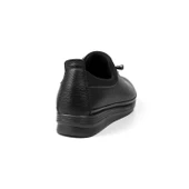 Kadın Siyah Ortopedik Desenli Anne Ayakkabısı - Rahat Kaymaz Taban, Bağcıklı Günlük Yürüyüş Ayakkabısı - 5