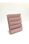 Süet Kumaş 20/16 Cm Pembe Renk Ayaklı Küpe Standı - 1