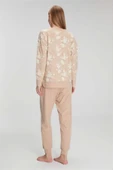 AmoraSecret AmoraSecret Jakarlı Uzun Kol V Yaka Pijama Takımı - 3