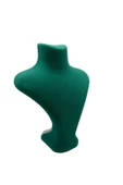 Londra Model Süet Kumaş Yeşil Renk 22/18 Cm Kolye Sergileme Mankeni thumbnail 4
