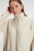 AmoraSecret AmoraSecret Fermuarlı Uzun Kol Sweatshirt Pantolon Takım Viskon ve Pamuklu Pijama Takımı - 5