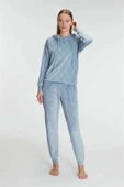 AmoraSecret AmoraSecret Kapüşonlu Uzun Kol Sweatshirt Pijama Takımı - 1