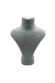 Londra Model Süet Kumaş Gri Renk 16/12 Cm Kolye Sergileme Mankeni thumbnail 2