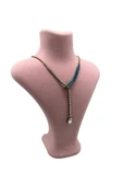 Londra Model Süet Kumaş Pembe Renk 28/ 22 Cm Kolye Sergileme Mankeni - 1