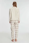 AmoraSecret AmoraSecret Fermuarlı Uzun Kol Sweatshirt Pantolon Takım Viskon ve Pamuklu Pijama Takımı - 2