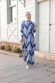 Kadın Tesettür Takım Çiçek Desenli 2'Li Pantolon Tunik Takımı - 5