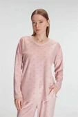 AmoraSecret AmoraSecret Uzun Kol V Yaka Sweatshirt ve Pantolon Takım Pijama Takımı - 3
