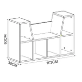 Livora Minderli Kitaplık - Oturma Alanlı 103 cm Minimalist Tasarım - 5