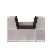 Livora Minderli Kitaplık - Oturma Alanlı 103 cm Minimalist Tasarım - 4