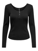 Only 15357763 Uzun Kol Kadin Body - Siyah - 1