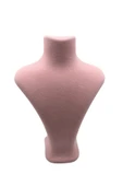 Londra Model Süet Kumaş Pembe Renk 22/18 Cm Kolye Sergileme Mankeni thumbnail 2