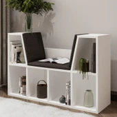 Livora Minderli Kitaplık - Oturma Alanlı 103 cm Minimalist Tasarım - 3