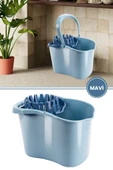 Sıkmalı Temizlik Kovası 15 litre, Standart Sıkmalı Yer Zemin Temizlik Mop Kovası Mavi thumbnail 1