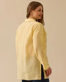 Büyük Beden Taş Detaylı Dokulu Gömlek thumbnail 2