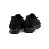 Kadın Siyah Süet Ortopedik Anne Ayakkabısı - Rahat Kaymaz Taban, Bağcıklı Günlük Yürüyüş Ayakkabısı - 2