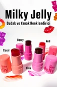 Milky Jelly Doğal Görünüm Dudak ve Yanak Renklendirici Allık Pembe (Pink) 5 GR thumbnail 4