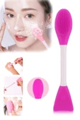 Çift Uçlu Su Yeşili Maske Sürme Aparatı & Cilt Temizleme Fırçası - 1
