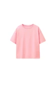 Besic 3'Lü  Kız Çocuk T-Shirt ( Pembe - Haki - Lacivert ) - 4