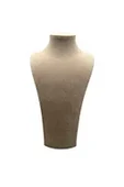 Süet Kumaş Elisia Manken Kahve Renk 25/12 Cm Kolye Gerdanlık Takı Sergileme Mankeni - 2